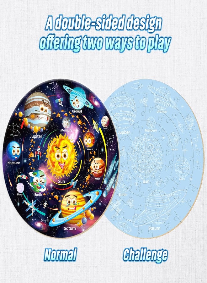 SYNARRY Solar System Floor Puzzles for Kids Ages 4-8, Large 70 Piece Jigsaw Puzzles for Kids Ages 4-6, Space Planet Astronaut Toys Puzzles, Easter Basket Stuffers Valentines Day Gifts for Kids Age 3-8 - Image 2
